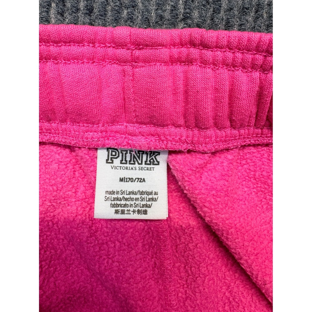 Pink Victoria's Secret Hot Pink Logo Quarter Zip Sweatshirt & Joggers Set L/M - Picture 10 of 11